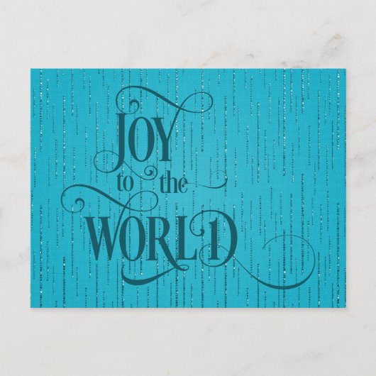 Carte Postale JOY TO THE WORLD Dark Teal Script Christmas (Devant)
