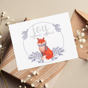 Carte Postale Joy to the World Fox Holiday