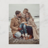 Carte Postale Joy to the World script Noël/photo de vacances (Devant)