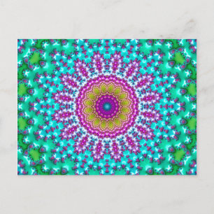 Carte Postale Joyau super Coloré Tone Boho Fractal Mandala