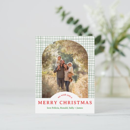 Carte Postale JOYE NOËL En vichy FÊTE PHOTO D'ARCHITECTURE PERSO (Debout devant)