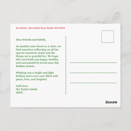 Carte Postale JOYE NOËL En vichy FÊTE PHOTO D'ARCHITECTURE PERSO (Dos)