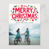 Carte Postale JOYE NOËL FÊTE DE Noël PHOTO PERSONNALISÉE (Devant)