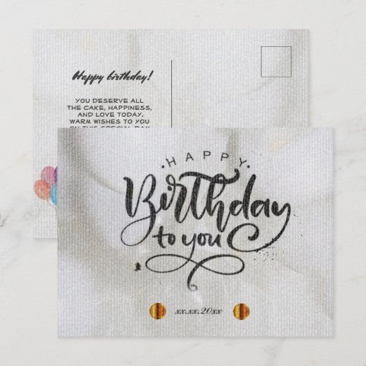 Carte postale Joyeuse Anniversaire (Devant / Derrière)