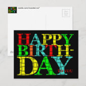 Carte postale Joyeuse Anniversaire (Devant / Derrière)