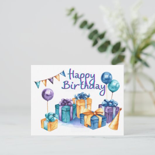 Carte postale Joyeuse Anniversaire (Debout devant)