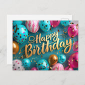 Carte postale Joyeuse Anniversaire (Devant / Derrière)