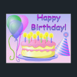 Carte postale Joyeuse Anniversaire<br><div class="desc">Carte postale colorée Joyeux Anniversaire.</div>