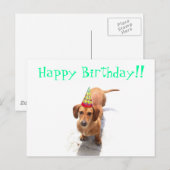 Carte postale Joyeuse Anniversaire Dachshund (Devant / Derrière)