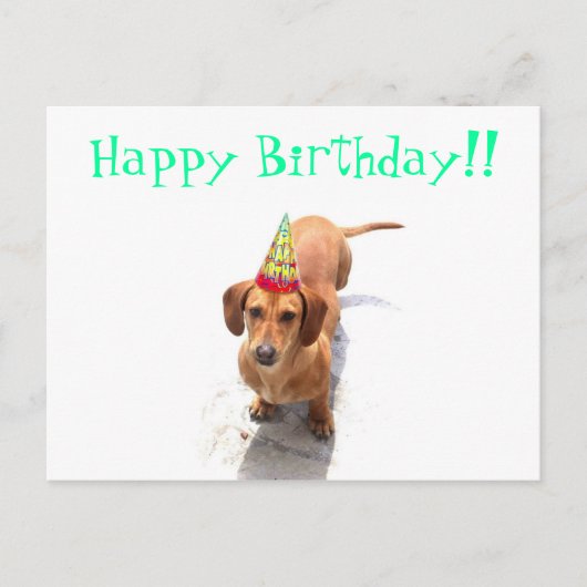 Carte postale Joyeuse Anniversaire Dachshund (Devant)