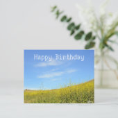 Carte postale Joyeuse Anniversaire Jaune (Debout devant)