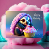 Carte postale Joyeuse Anniversaire, Sloth dans des