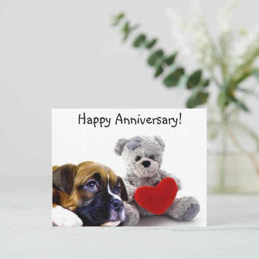 Carte Postale Joyeuse Anniversary Boxer (Debout devant)