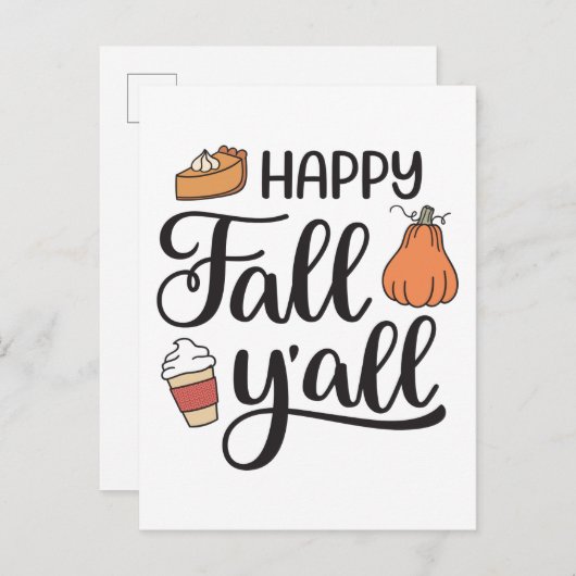 Carte Postale Joyeuse Automne à Tous (Devant / Derrière)