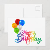 Carte postale Joyeuse Balloons d'anniversaire (Devant / Derrière)
