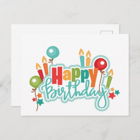 Carte postale Joyeuse Balloons d'anniversaire (Devant / Derrière)