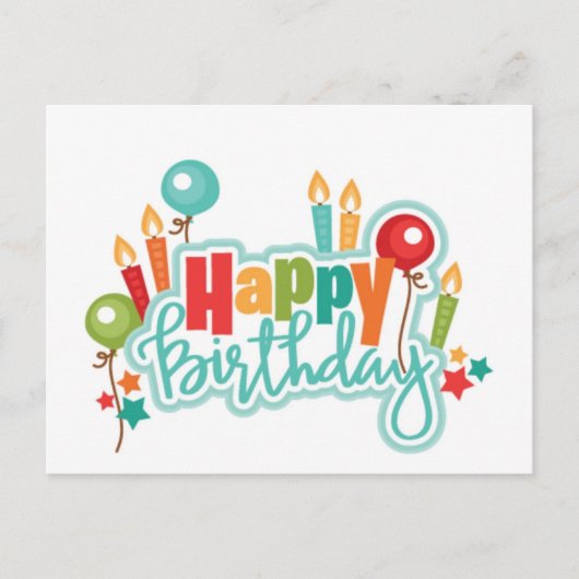 Carte postale Joyeuse Balloons d'anniversaire (Devant)