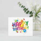 Carte postale Joyeuse Balloons d'anniversaire (Debout devant)