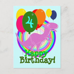 Carte postale Joyeuse Birthday Balloon 4 Purple T-