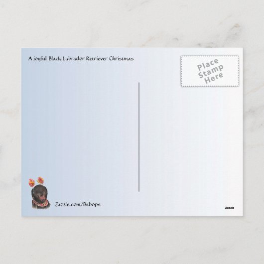 Carte postale Joyeuse Black Labrador Retriever Chr (Dos)