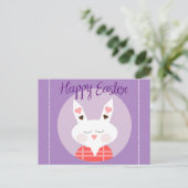 Carte postale Joyeuse Bunny Purple de Pâques (Debout devant)
