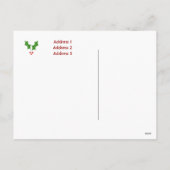 Carte postale Joyeuse Christmas Holly (Dos)