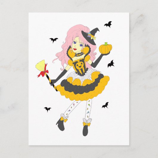 Carte Postale Joyeuse Citrouille d'Halloween (Devant)