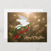 Carte Postale Joyeuse colombe de Noël (Devant / Derrière)
