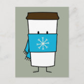 Carte Postale Joyeuse Coupe du Café portant une écharpe (Devant)