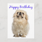 Carte Postale Joyeuse Crème d'anniversaire Pekingese Chien Chien (Devant)