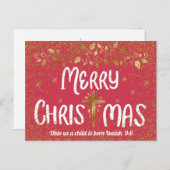 Carte Postale Joyeuse Croix de Noël (Devant / Derrière)