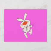Carte Postale Joyeuse danse mignonne lapin blanc (Devant)