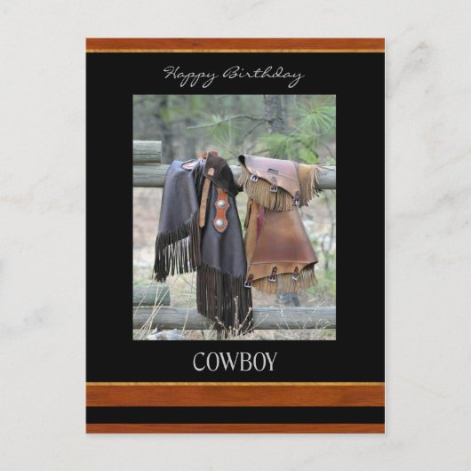 Carte postale Joyeuse de Cowboy anniversaire (Devant)