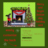 Carte postale Joyeuse de Noël de chien festif mign