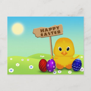 Carte postale Joyeuse de Pâques Baby Chick Holiday
