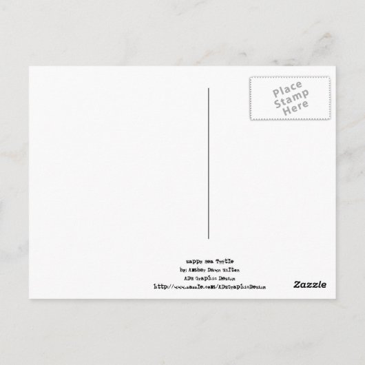 Carte postale Joyeuse de tortue de mer (Dos)