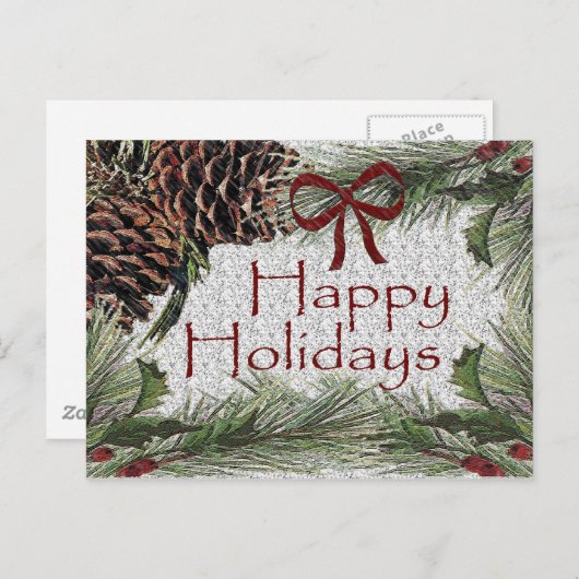 Carte postale Joyeuse des fêtes (Devant / Derrière)