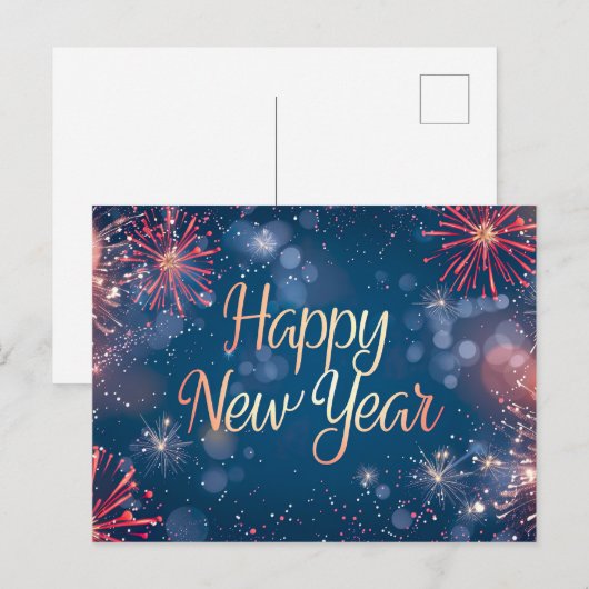 Carte postale Joyeuse du Nouvel An (Devant / Derrière)