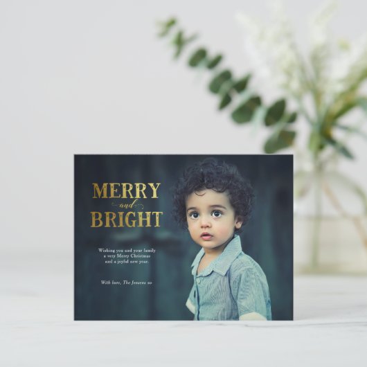 Carte postale Joyeuse et Bright Christmas (Debout devant)