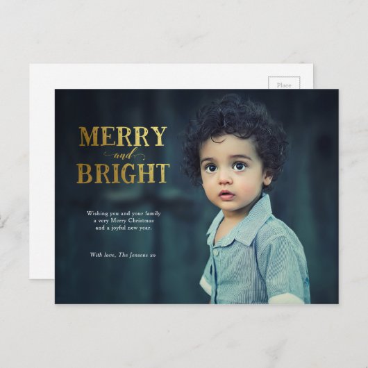 Carte postale Joyeuse et Bright Christmas (Devant / Derrière)