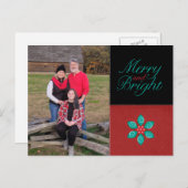 Carte postale Joyeuse et brillante de vacances (Devant / Derrière)