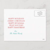 Carte postale Joyeuse et brillante de vacances (Dos)