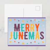 Carte postale joyeuse et colorée de Junemas (Devant / Derrière)