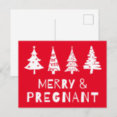 Carte Postale Joyeuse et enceinte à Noël (Devant / Derrière)