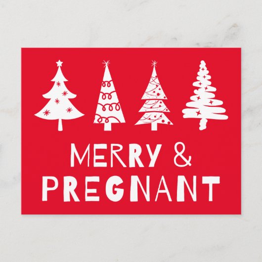 Carte Postale Joyeuse et enceinte à Noël (Devant)