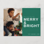 Carte Postale Joyeuse Famille Lumineuse Photo de Noël Vacances (Devant)