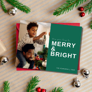 Carte Postale Joyeuse Famille Lumineuse Photo de Noël Vacances