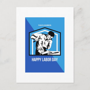 Carte Postale Joyeuse Fellow de la Fête du Travail Main-d'oeuvre