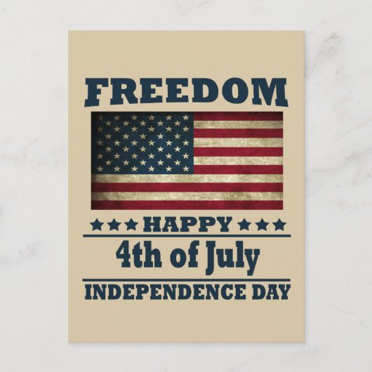 Carte Postale Joyeuse fête 4 juillet l'indépendance (Devant)