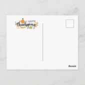 Carte Postale Joyeuse fête d'Action de grâce (Dos)